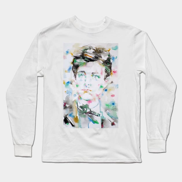 ARTHUR RIMBAUD watercolor portrait .3 Long Sleeve T-Shirt by lautir